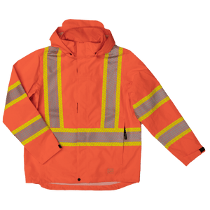 TOUGH DUCK PACKABLE SAFETY RAIN JACKET